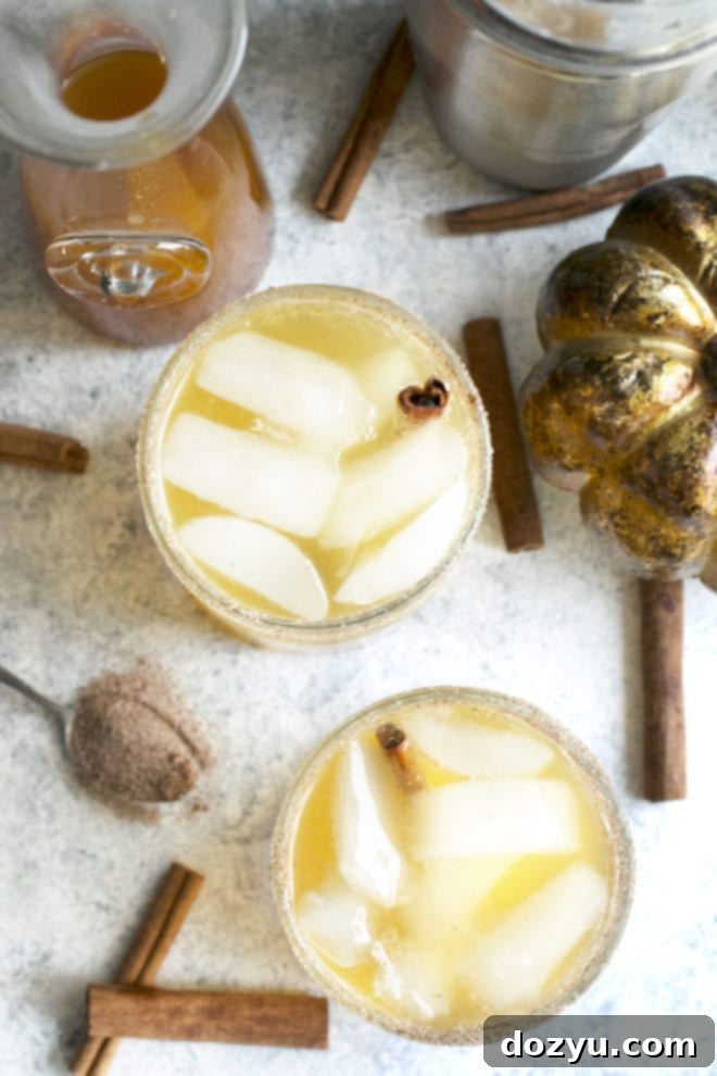 Overhead image pumpkin cocktail