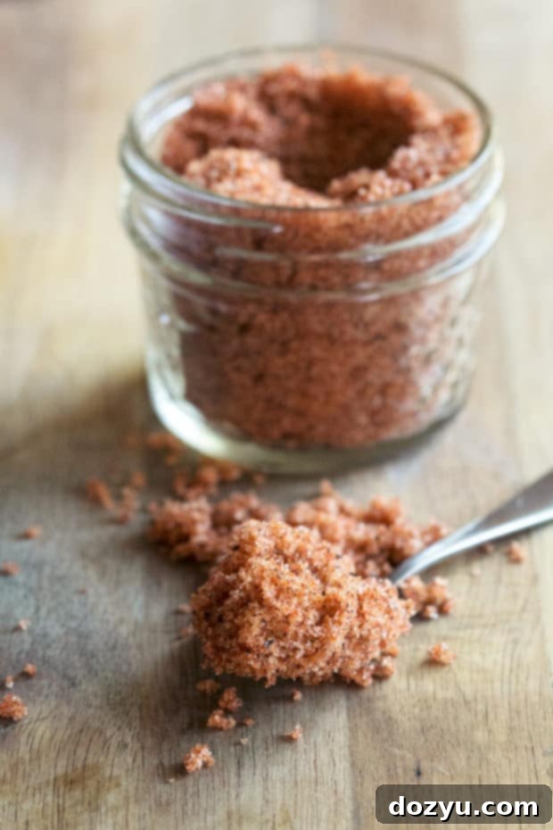 Ingredients for the Spicy Bourbon Sugar Rub, including spices and homemade bourbon sugar.