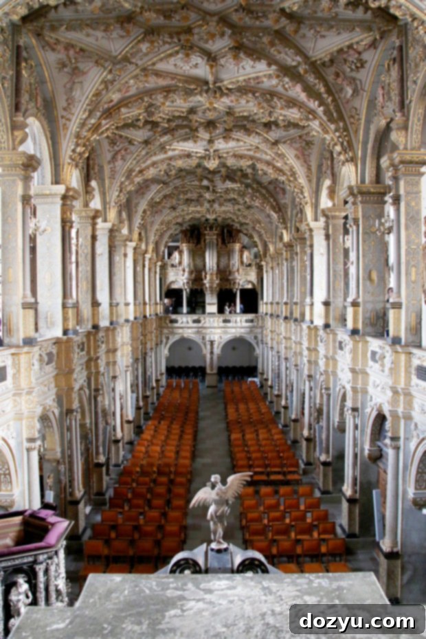Detailed interior of Frederiksberg Castle, showcasing historical art