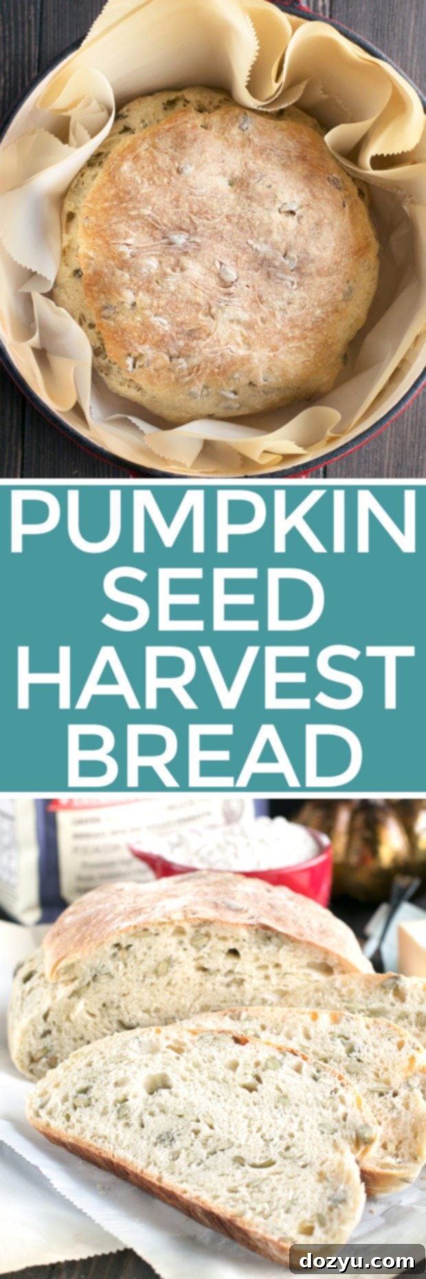 Pin this Harvest Pumpkin Seed Bread recipe for later on Pinterest