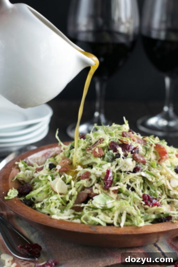 Bacon Cranberry Brussels Sprouts Slaw 6 Bacon Cranberry Shaved Brussels Sprouts Salad | cakenknife.com #salad #thanksgiving #sidedish #healthy