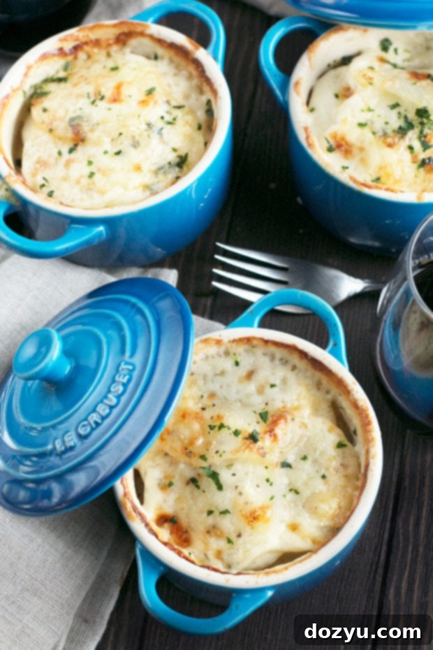 Cheesy Herb Individual Potato Gratin Plus Le Creuset Giveaway 2 Cheesy Herb Individual Potato Gratin | cakenknife.com #potatoes #sidedish #hoildays #thanksgiving