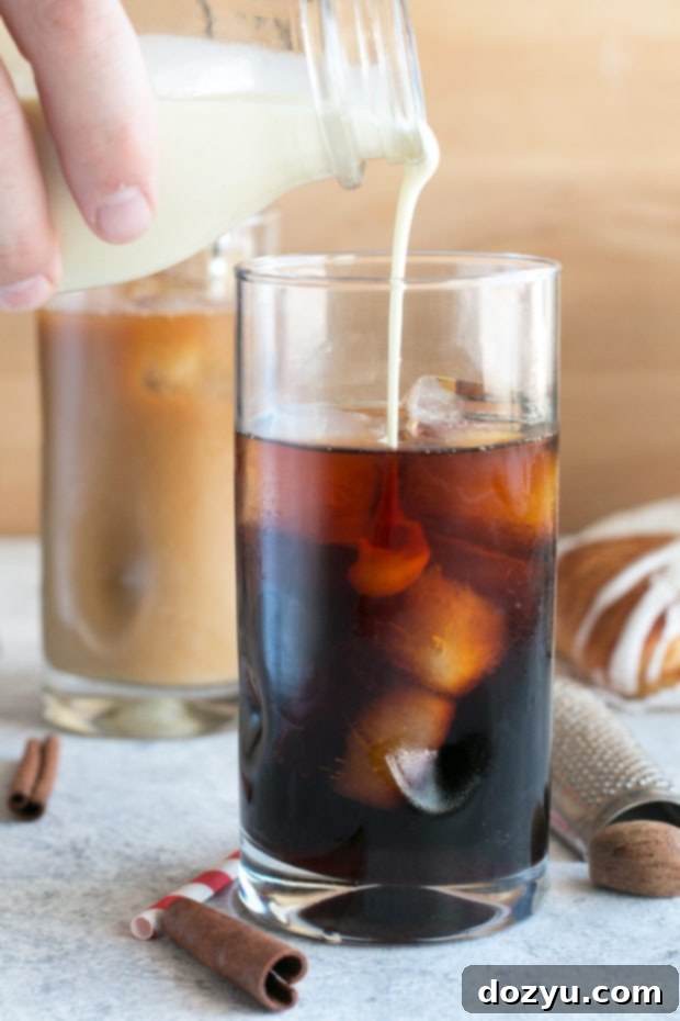 Holiday Eggnog Coffee Delight 5 Eggnog Cold Brew Coffee Cocktail | cakenknife.com #cocktail #coffeecocktail #coldbrew #ad