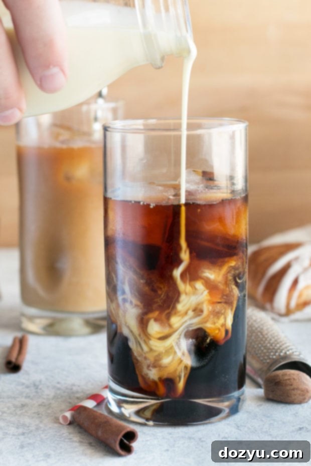 Holiday Eggnog Coffee Delight 6 Eggnog Cold Brew Coffee Cocktail | cakenknife.com #cocktail #coffeecocktail #coldbrew #ad