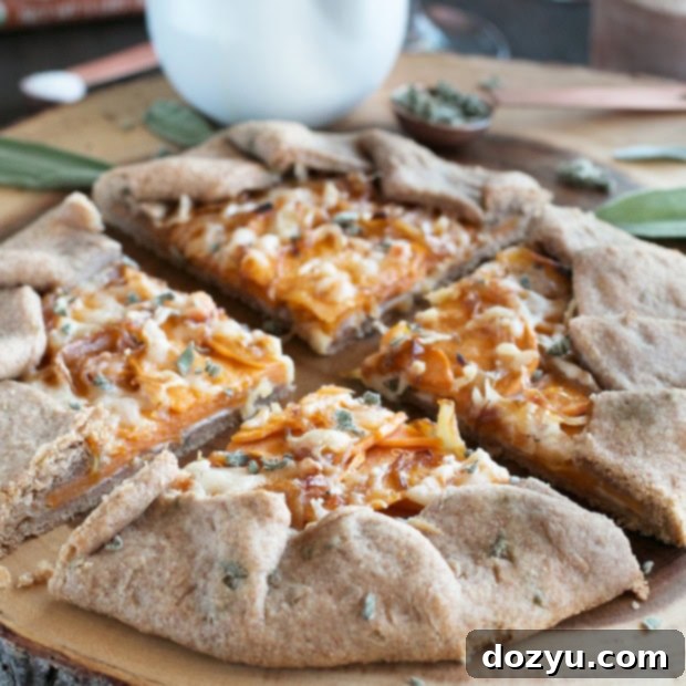 Rustic Sweet Potato Asiago Galette 11 Whole Wheat Asiago Sweet Potato Galette | A savory tart perfect for Thanksgiving and holiday meals.