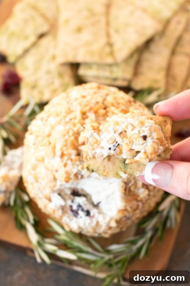 Cranberry Walnut Goat Cheese Ball | A delightful and easy-to-make goat cheese ball appetizer, perfect for holiday gatherings.