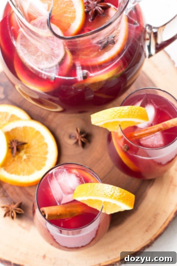Big Batch Holiday Sangria | A delicious and easy recipe for big batch holiday sangria, perfect for entertaining large groups.