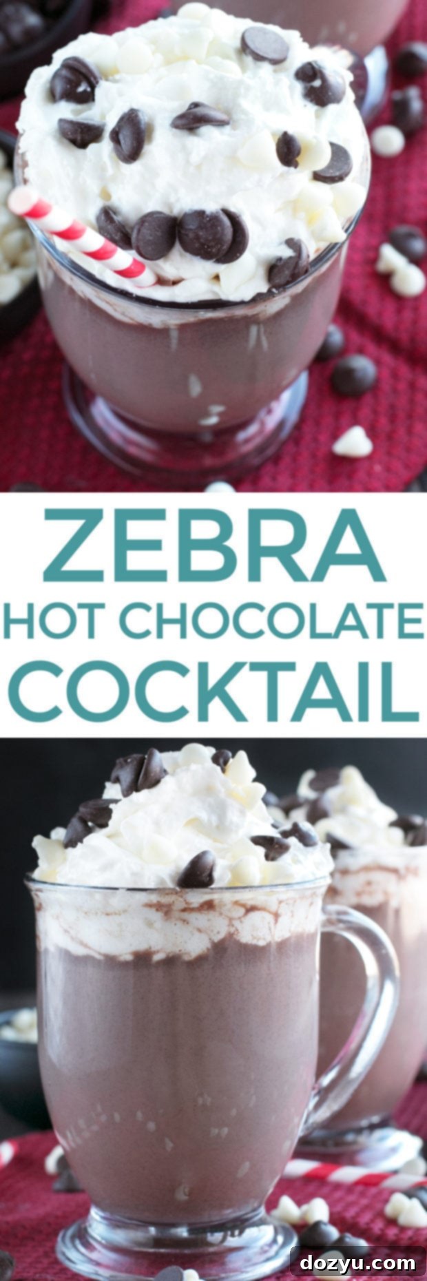 Pin this Boozy Zebra Hot Chocolate recipe for future enjoyment
