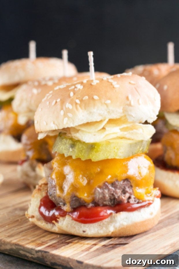 Crunch Cheeseburger Sliders, perfect for game day
