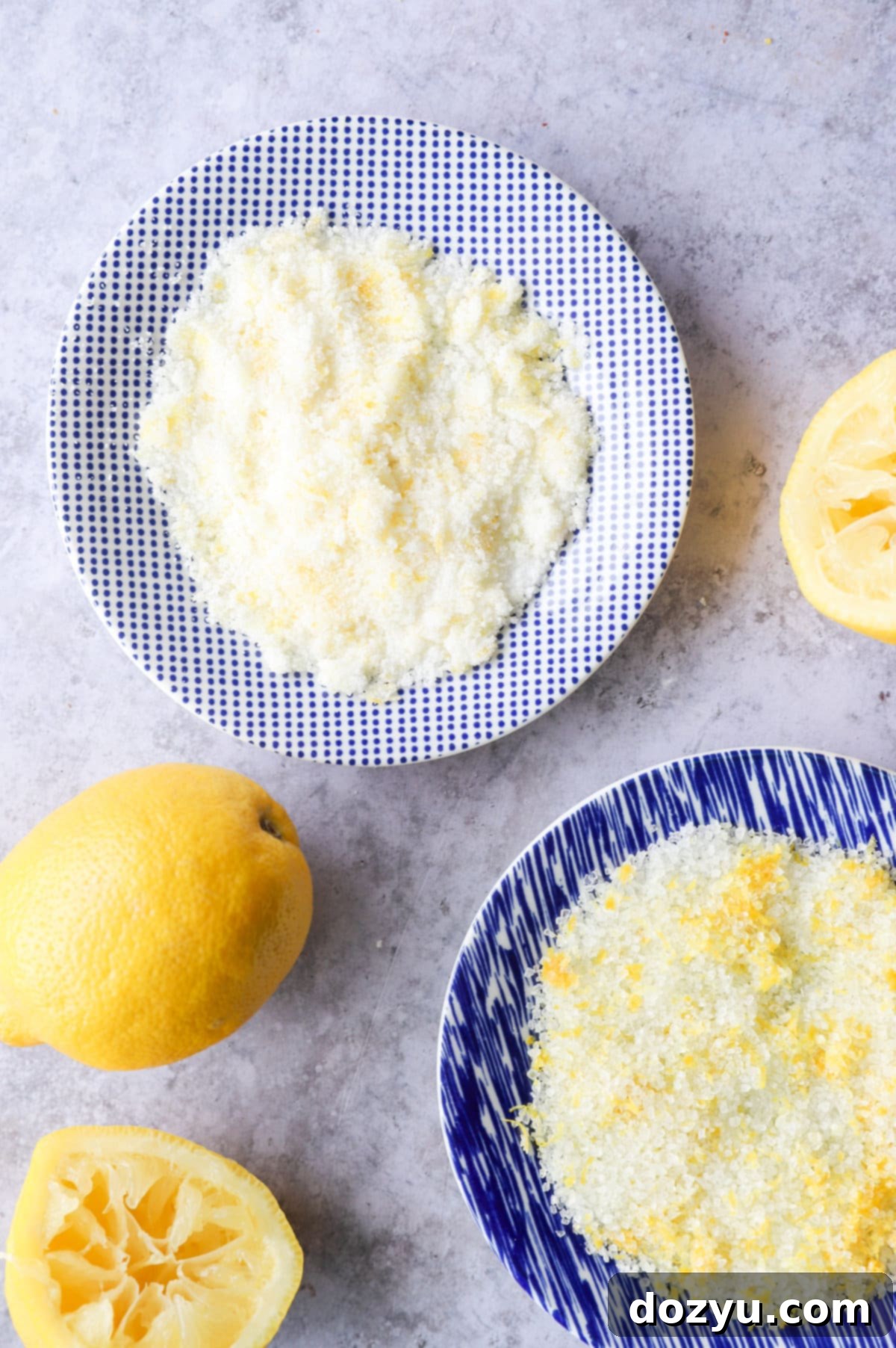 Zesty Agave Margarita 7 Rimming salt and sugar mixtures on plates