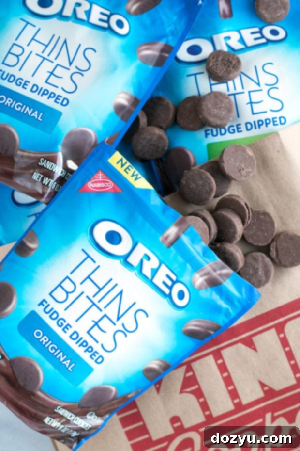 Variety of OREO Thins Bites displayed for a fun night in.