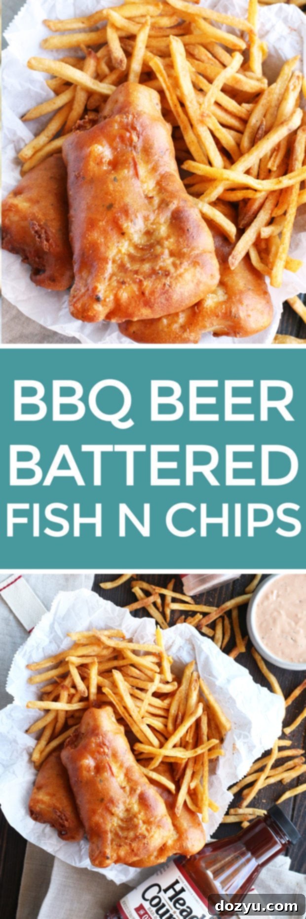 Pin this BBQ Beer Battered Fish and Chips recipe for later on Pinterest