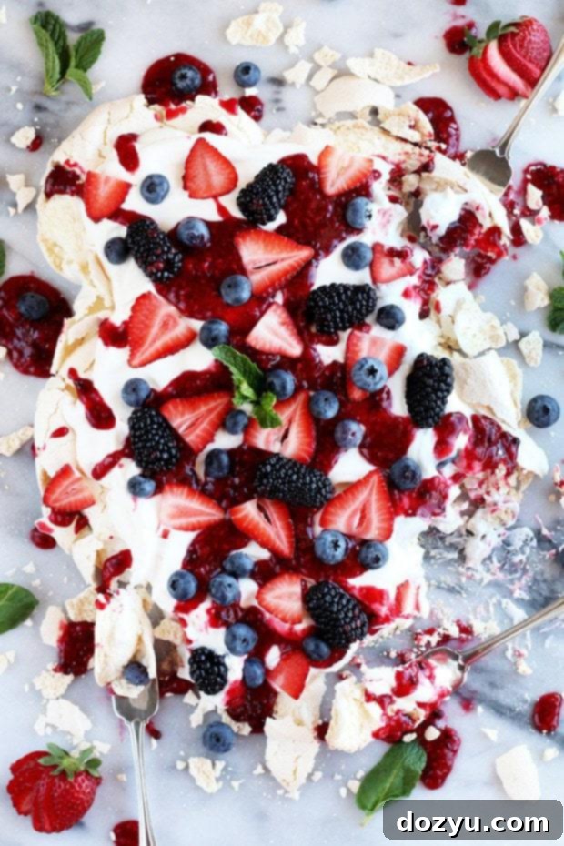 Crushed Berry Cloud Pavlova 11 Smashed Mixed Berry Pavlova