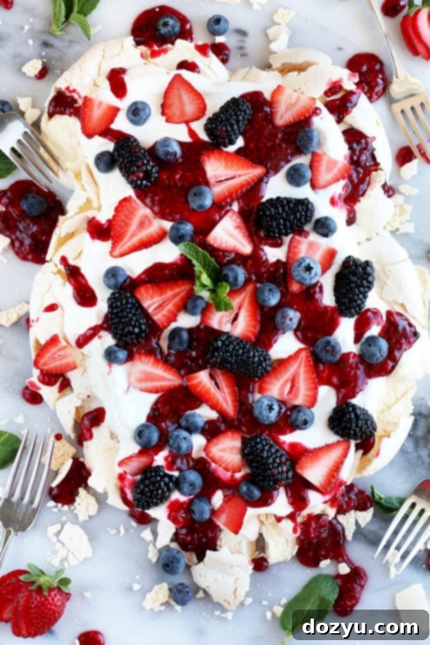 Crushed Berry Cloud Pavlova 4 Smashed Mixed Berry Pavlova