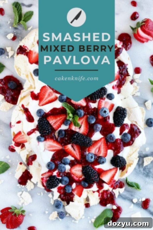 Crushed Berry Cloud Pavlova 10 Smashed Mixed Berry Pavlova Pinterest Image