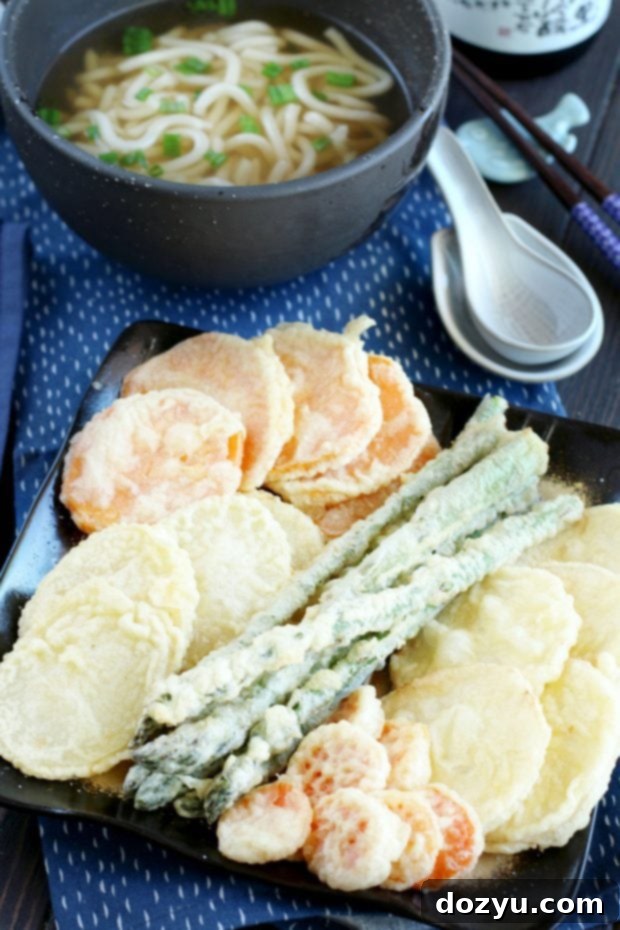 Warming Udon Soup with Crispy Vegetable Tempura 6 Vegetable Tempura Udon Soup