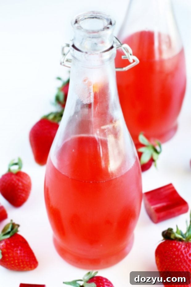 Sweet & Tangy Strawberry Rhubarb Syrup 30 Homemade Strawberry Rhubarb Simple Syrup