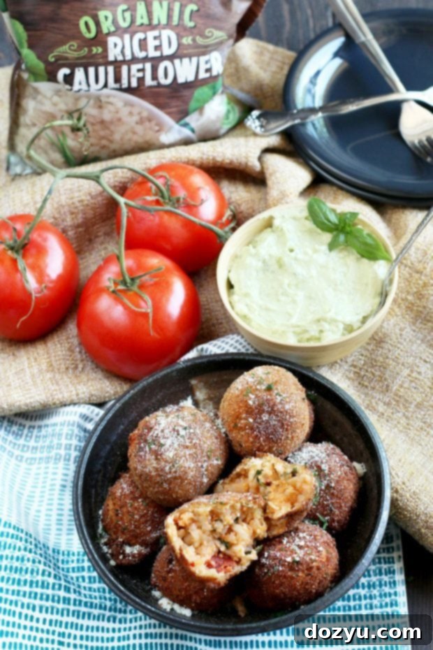 Parmesan Tomato Cauliflower Arancini