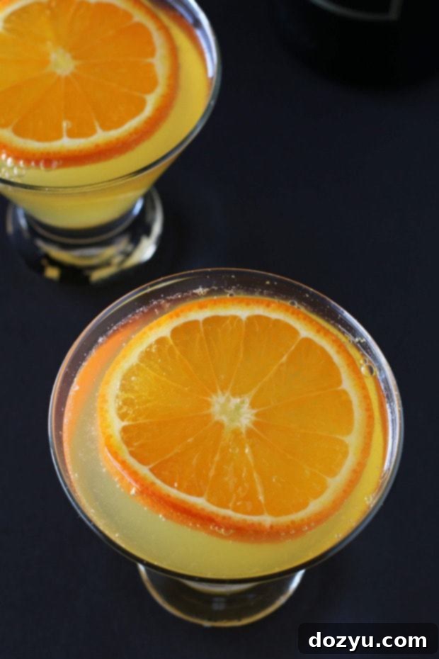 Sunrise Tangelo Zing 2 Ginger Tangelo Sparkler cocktail with a tangelo slice garnish