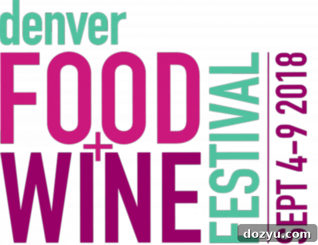Official Denver Food + Wine Festival Logo, representing a premier food and drink event in Denver, Colorado.