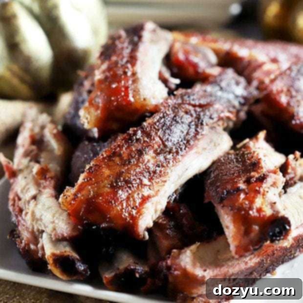 Pumpkin Spice Ribs on a white plate