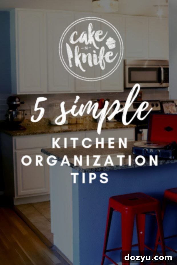Simplify Your Kitchen: 5 Quick Organization Hacks 16 Pinterest graphic for '5 Simple Kitchen Organization Tips'