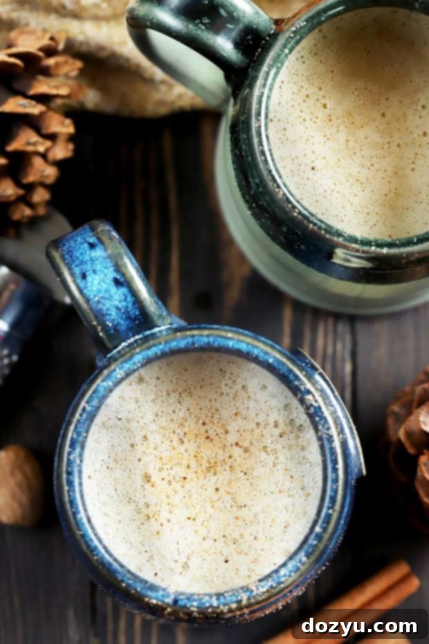 Frothy Winter Ale Delight 8 Close-up of Hot Spiced Ale Flip garnish