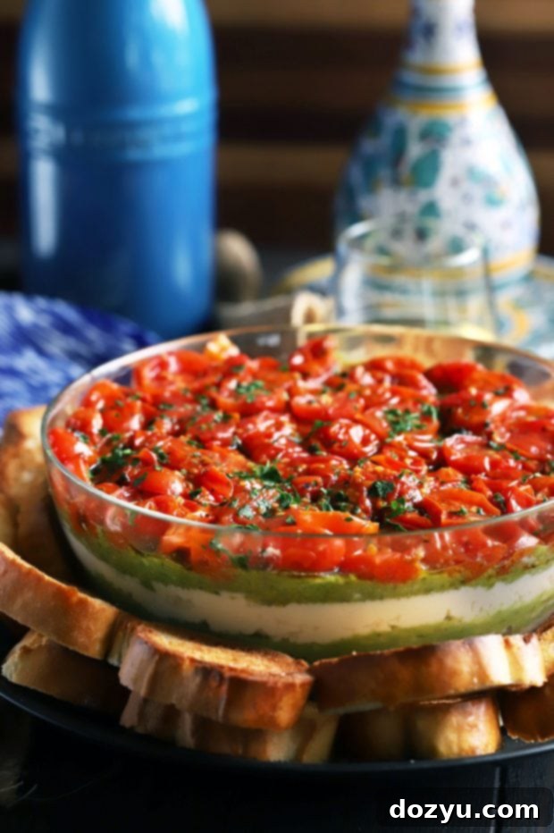 Basil pesto layer for the Avocado Ricotta Tomato Pesto Layer Dip