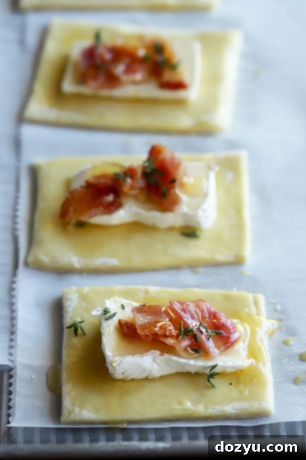 Golden Brie & Bacon Bites 6 A generous serving of crispy, chopped Wright® Brand Bacon, ready for the brie pockets