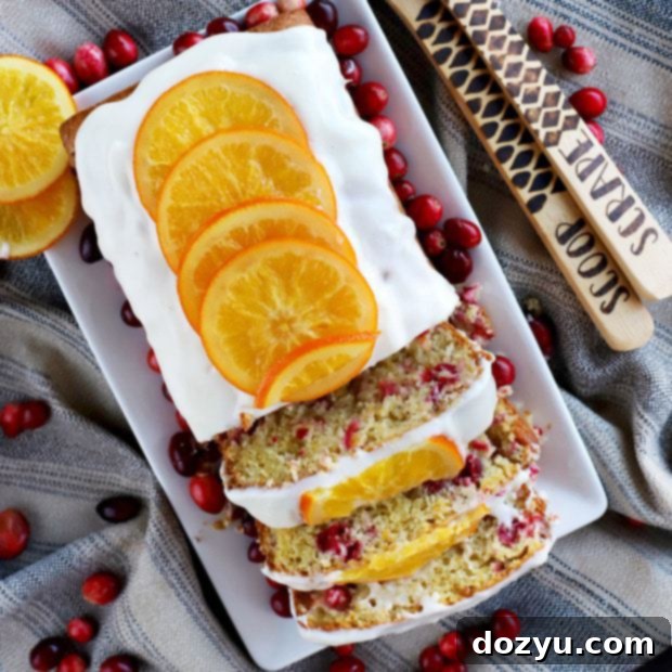Ginger Cranberry Orange Loaf Cake