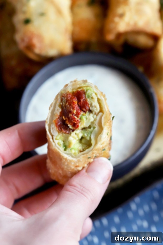 Gourmet Avocado Sun-Dried Tomato Chicken Egg Rolls 10 Avocado Sun-Dried Tomato Chicken Egg Rolls