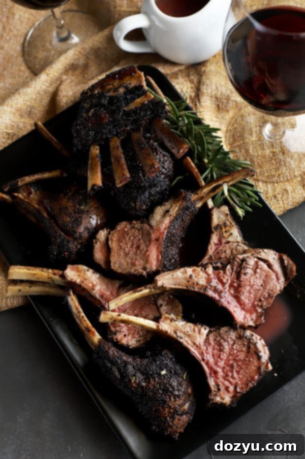 Chipotle Coffee Crusted Rack of Lamb with herbs