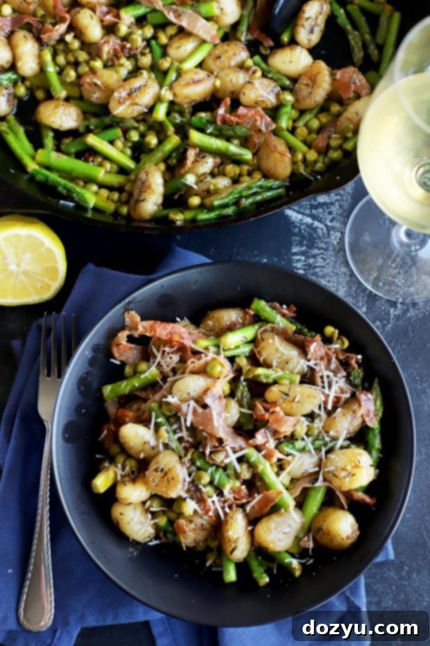 Brown Butter Gnocchi with Fresh Asparagus and Sweet Peas 8 brown butter gnocchi serving with white wine