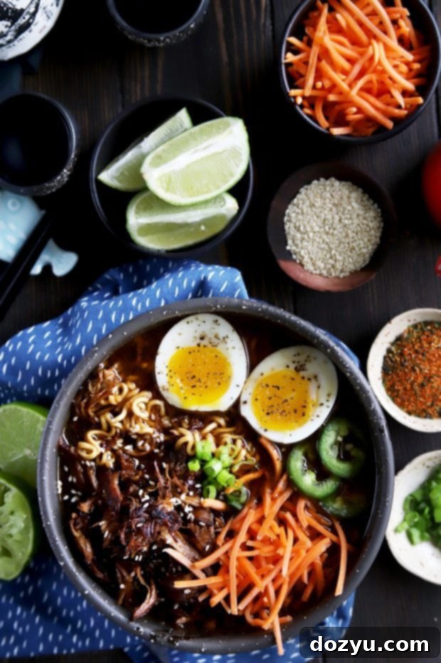 Ultimate Spicy Instant Pot Pork Ramen 4 Asian meal served in a beautiful bowl with chopsticks
