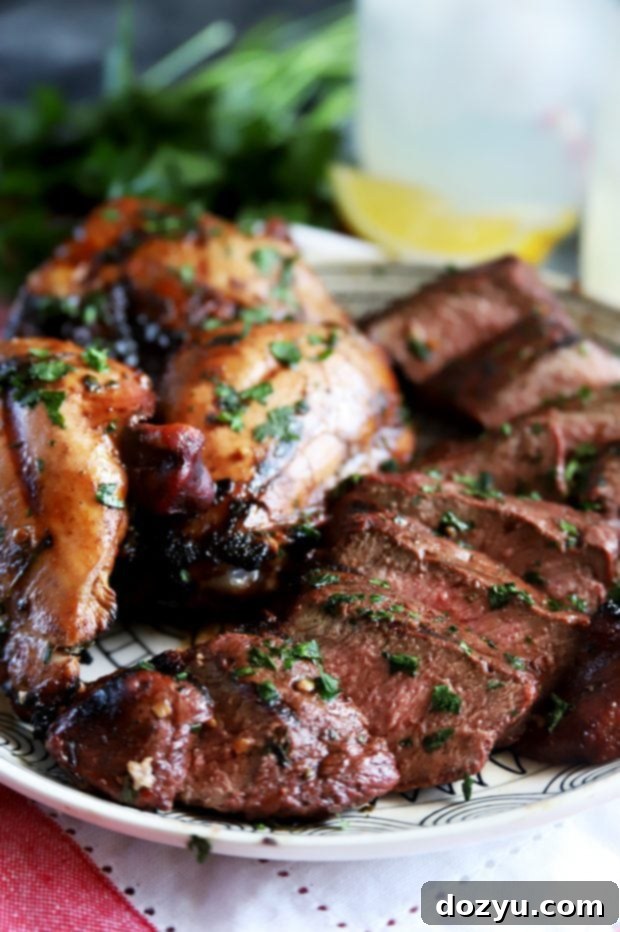 Side shot of grilled flat iron steak