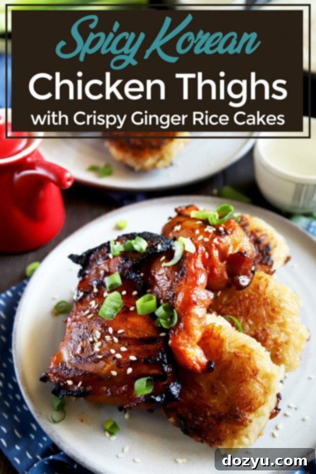 Pinterest image for Spicy Korean chicken thighs