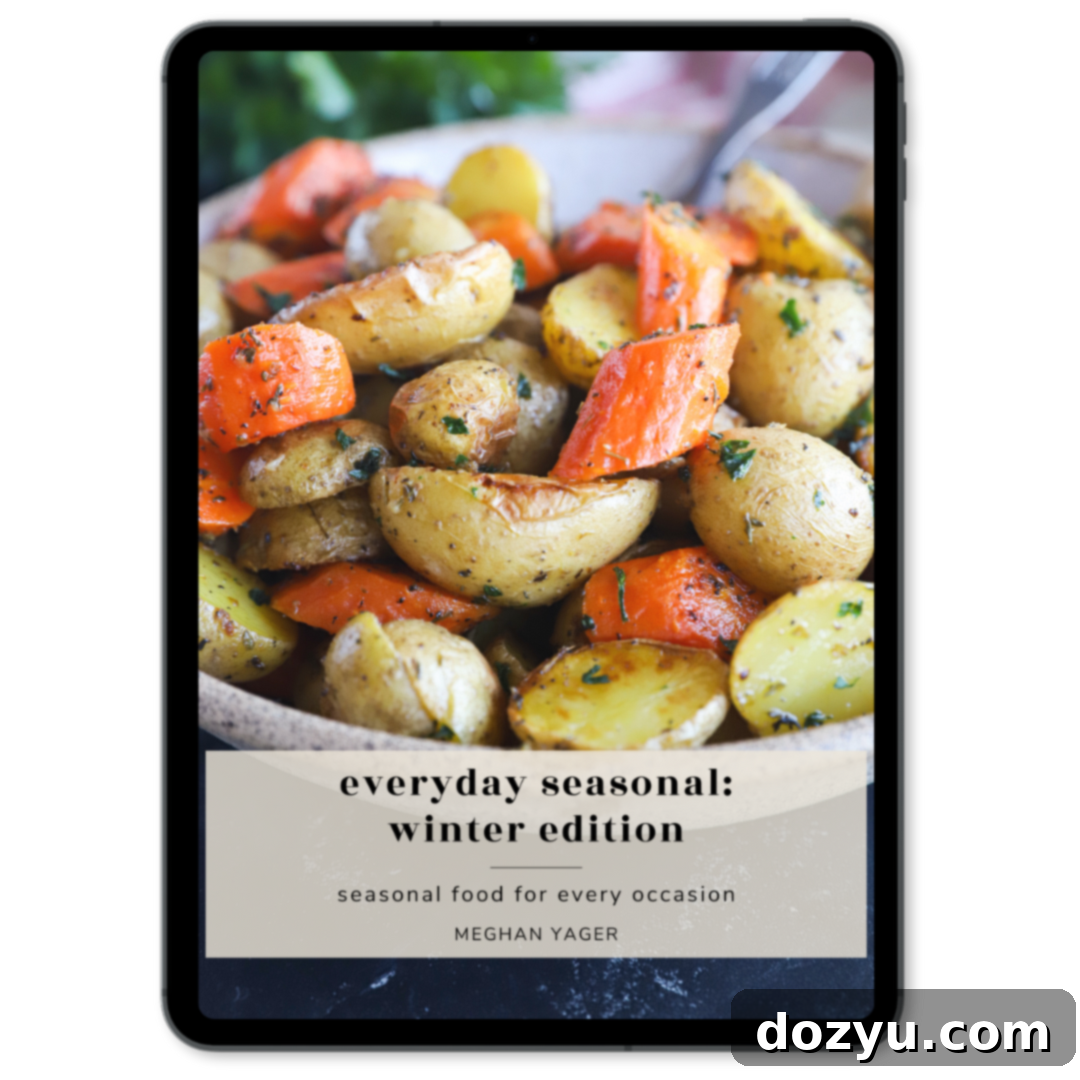 Seasonal Kitchen Kickstart 13 Everyday Seasonal Winter Edition iPad Image - showing winter recipes