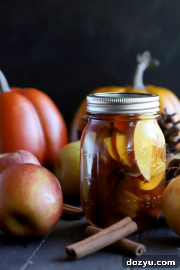 Seasonal Kitchen Kickstart 15 Apple Pie Infused Whiskey in a glass jar