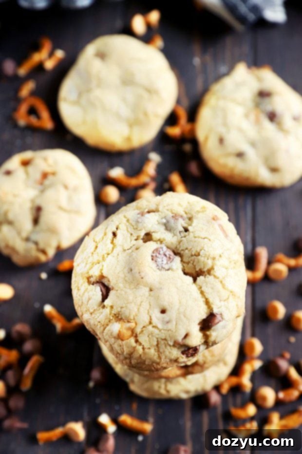 Crunchy Salty Sweet Caramel Butterscotch Cookies 9 Stacked up butterscotch cookies