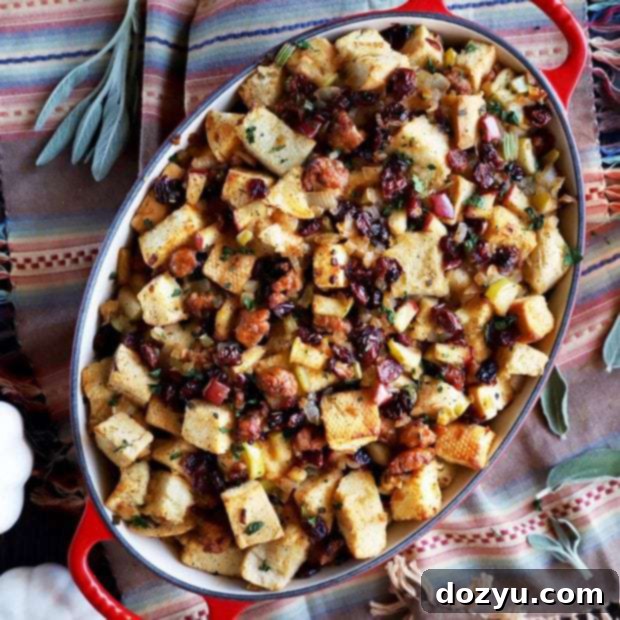 Apple Sausage Stuffing with Caramelized Onions 9 Caramelized Onion Apple and Sausage Stuffing Thumbnail