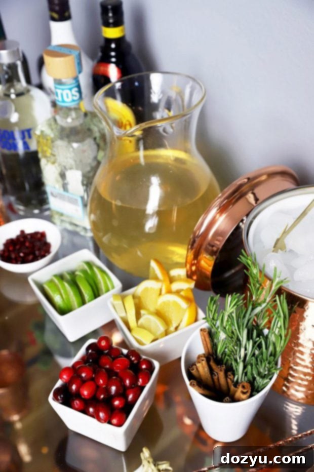 Seasonal Mule Bar Cart 11 Garnishes and decorations on a bar cart for the holidays