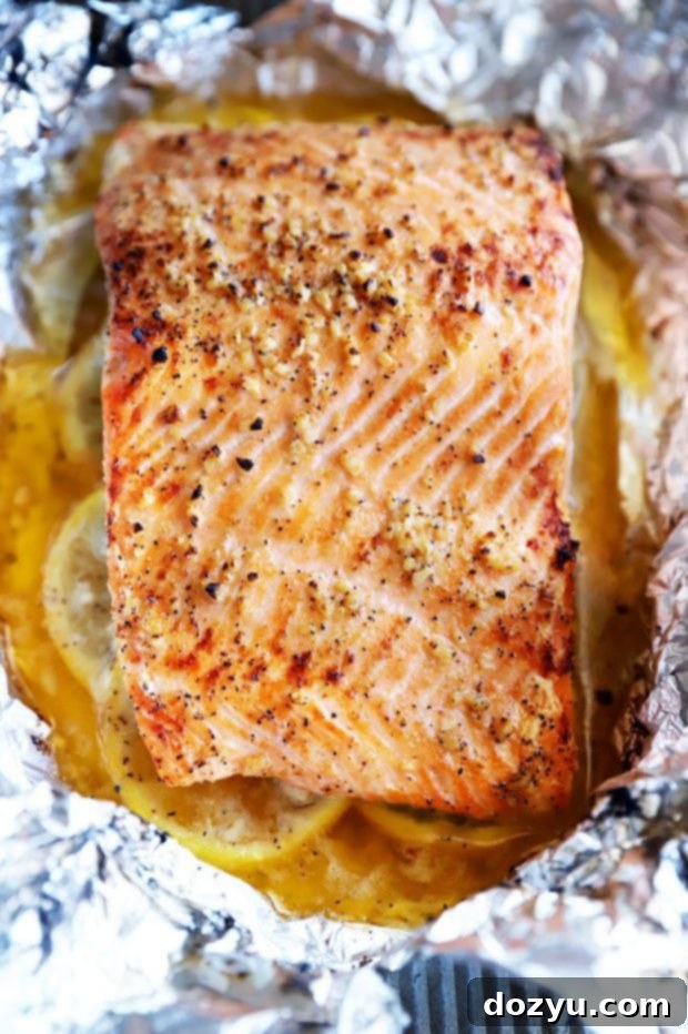 Zesty Lemon Garlic Salmon Bake 7 Lemon garlic salmon baked in foil photo