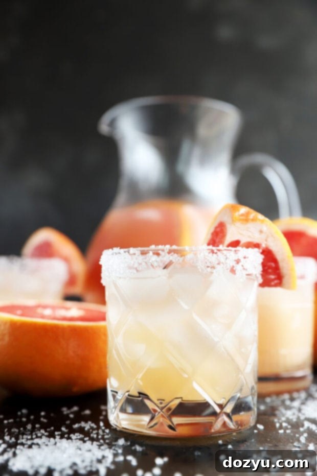 Side image of mezcal cocktail in a glass