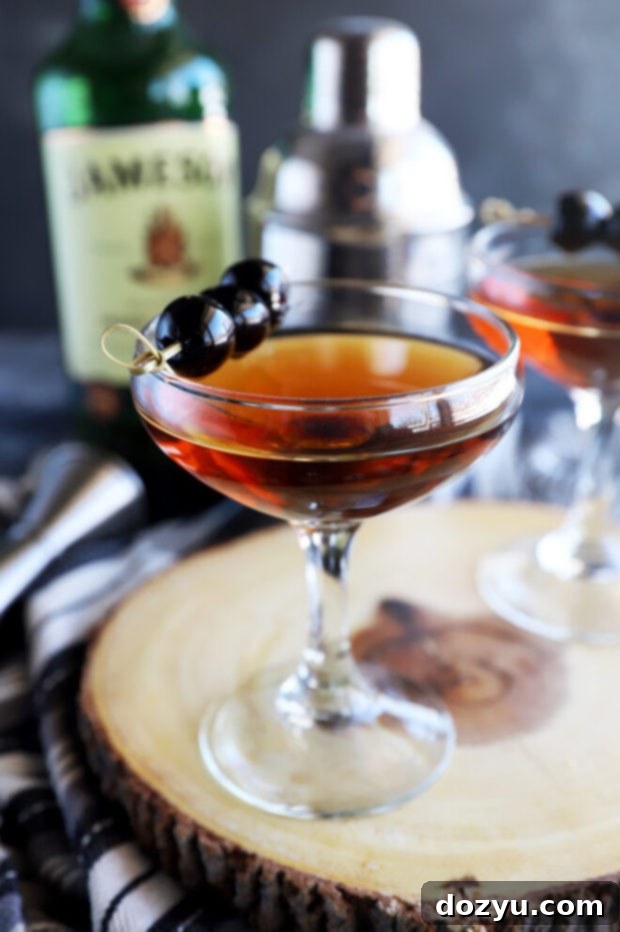 Jameson's Signature Manhattan 7 Side photo of Manhattan cocktail