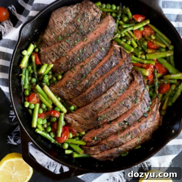 Easy One Pan Steak and Spring Vegetables 8 Overhead thumbnail image for one pan steak