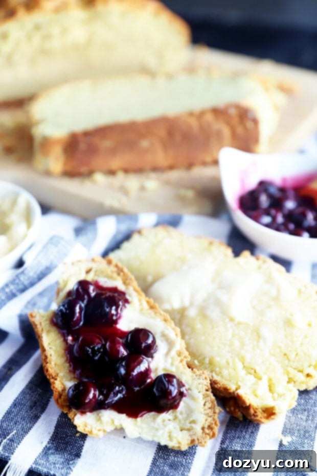Easy No-Yeast White Bread 3 Side photo of sliced white bread