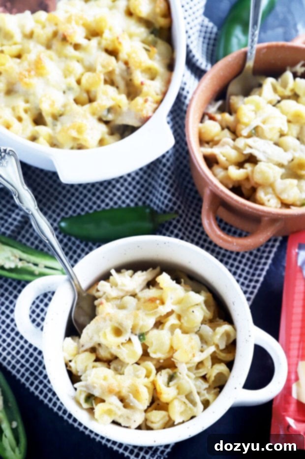 A serving of Havarti mac and cheese in a bowl, garnished