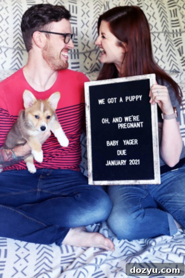 Maternity announcement first trimester recap picture