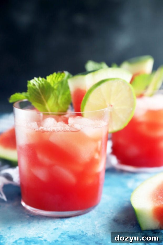 Side photo of watermelon agua fresca