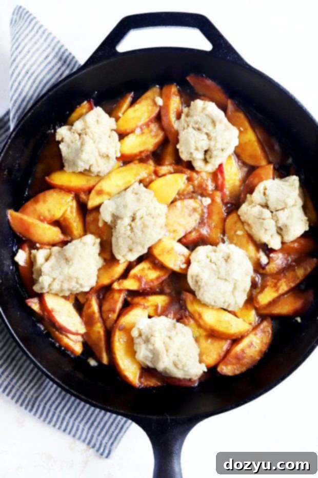 Flame-Kissed Peach Cobbler 6 Cobbler before cooking picture